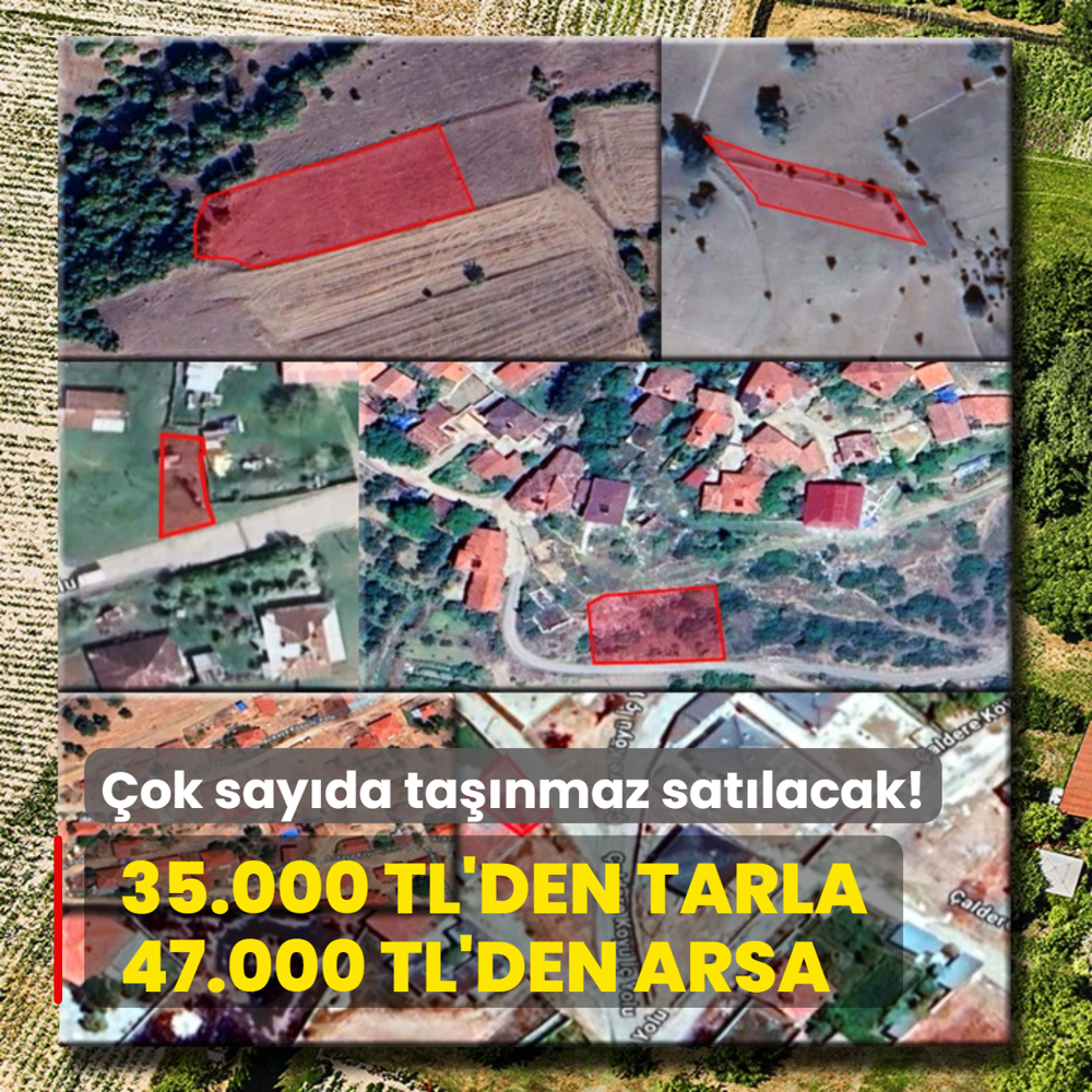 Milli Emlak aklad: Kap kap gidiyor! 35.000 TL'den tarla, 47.000 TL'den arsa...