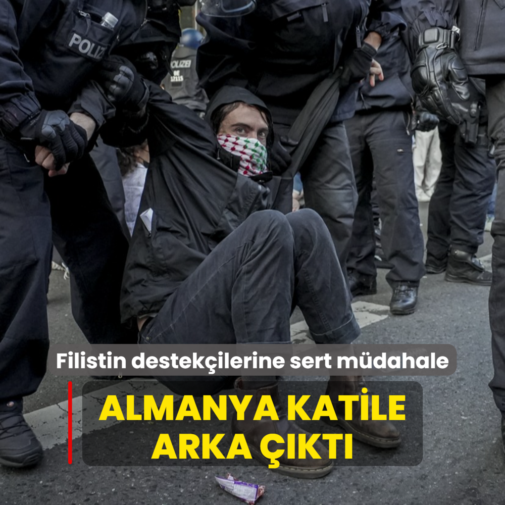 Alman polisinden Filistin destekilerine sert mdahale... Katile arka ktlar