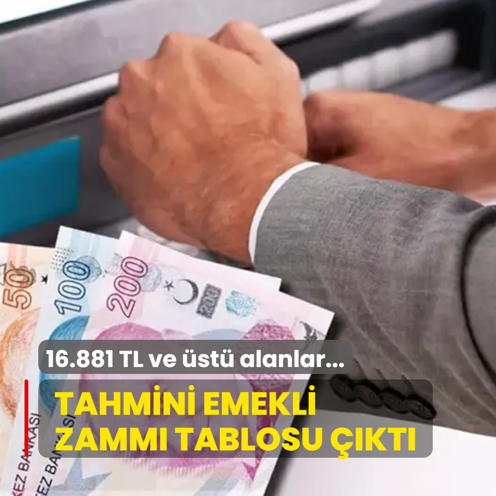SSK ve Ba-Kur'lu iin emekli zamm tablosu kt! 16.881 TL ve st emekli maa alan...