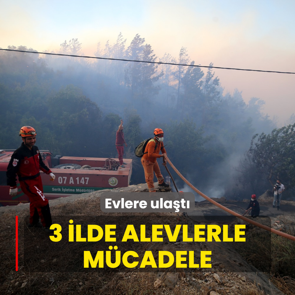 3 ilde alevlerle mcadele: Evlere ulat