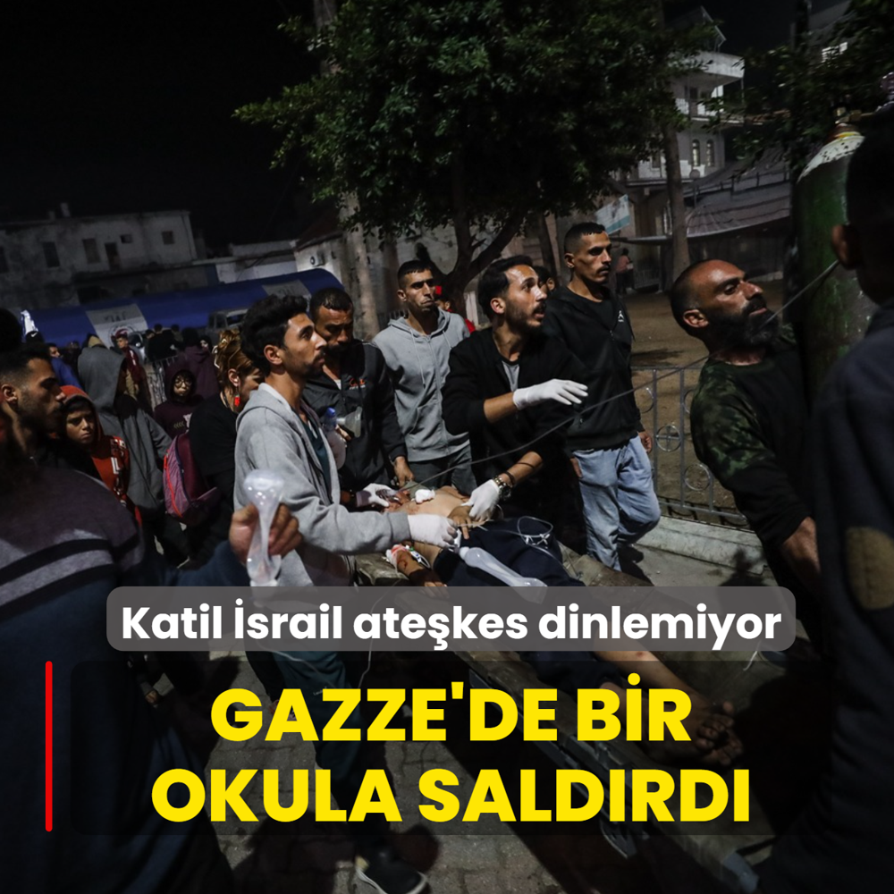 Katil srail atekes dinlemiyor! Gazze'de bir okula saldrd