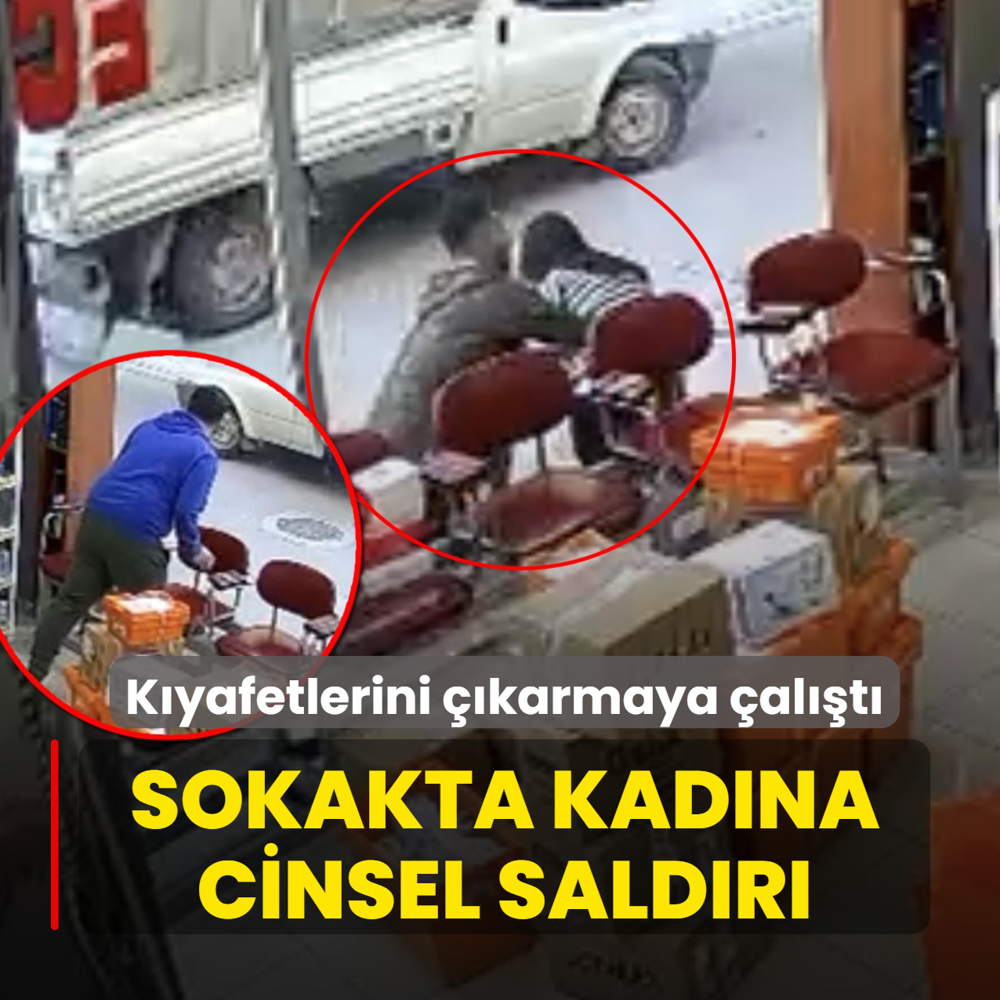 Sokakta kadna cinsel saldr! Kyafetlerini karmaya alt