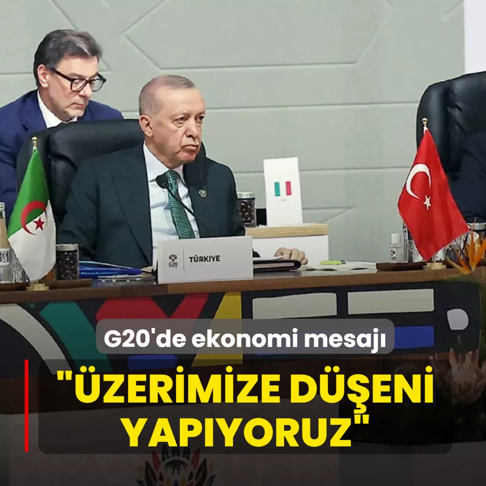 Bakan Erdoan'dan G20'de ekonomi mesaj: zerimize den sorumluluu yapyoruz