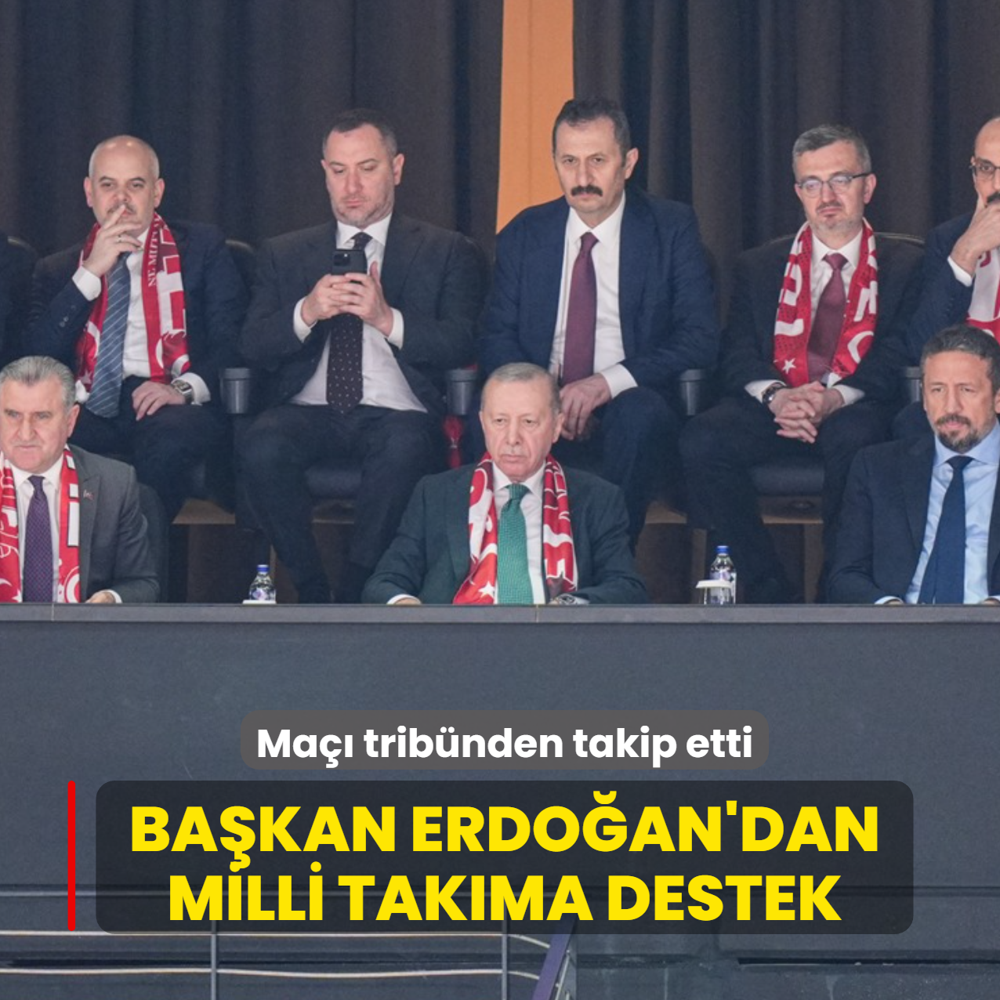 Bakan Erdoan'dan milli takma destek... Ma tribnden takip etti