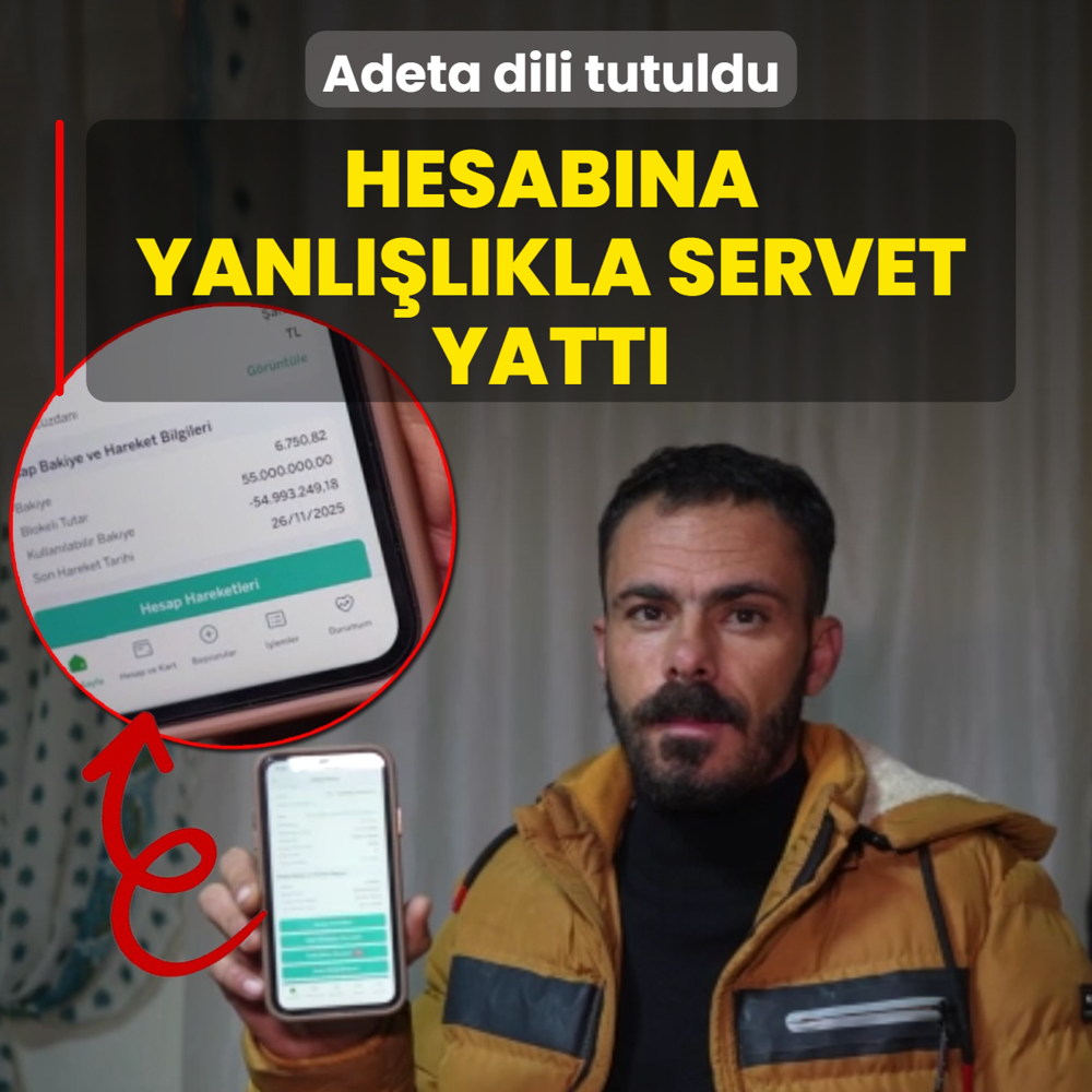 Adeta dili tutuldu! Yanllkla banka hesabna servet yatt