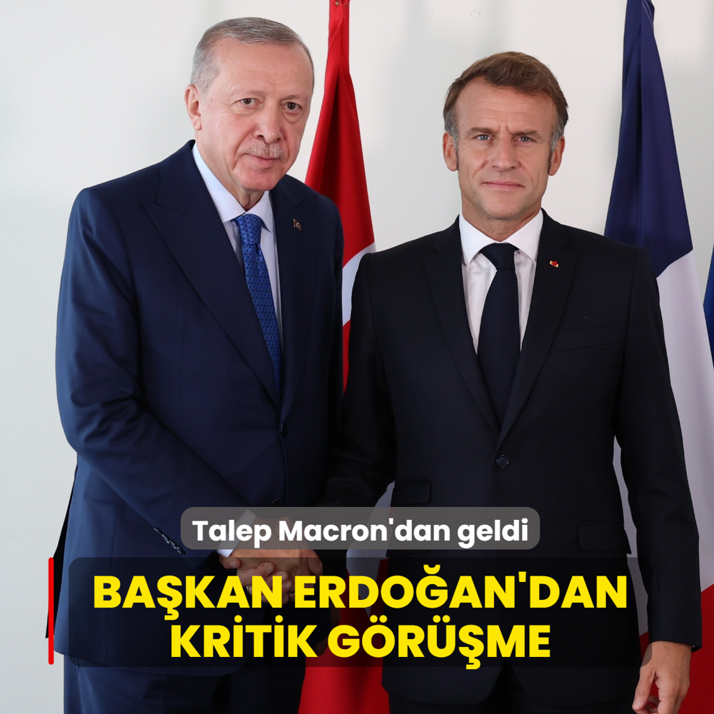Talep Macron'dan geldi... Bakan Erdoan'dan kritik grme