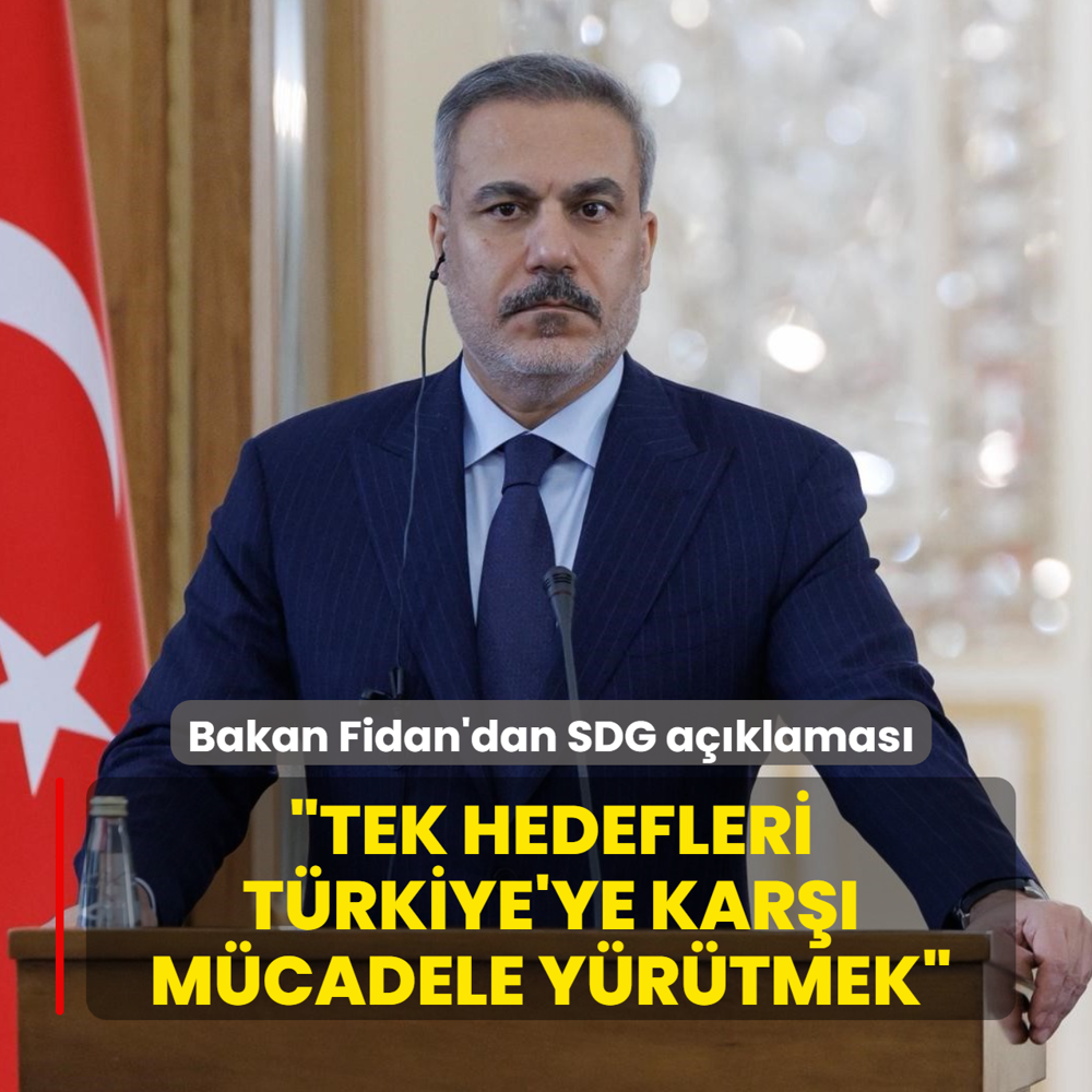 Bakan Fidan'dan SDG aklamas: Tek hedefleri Trkiye'ye kar mcadele yrtmek