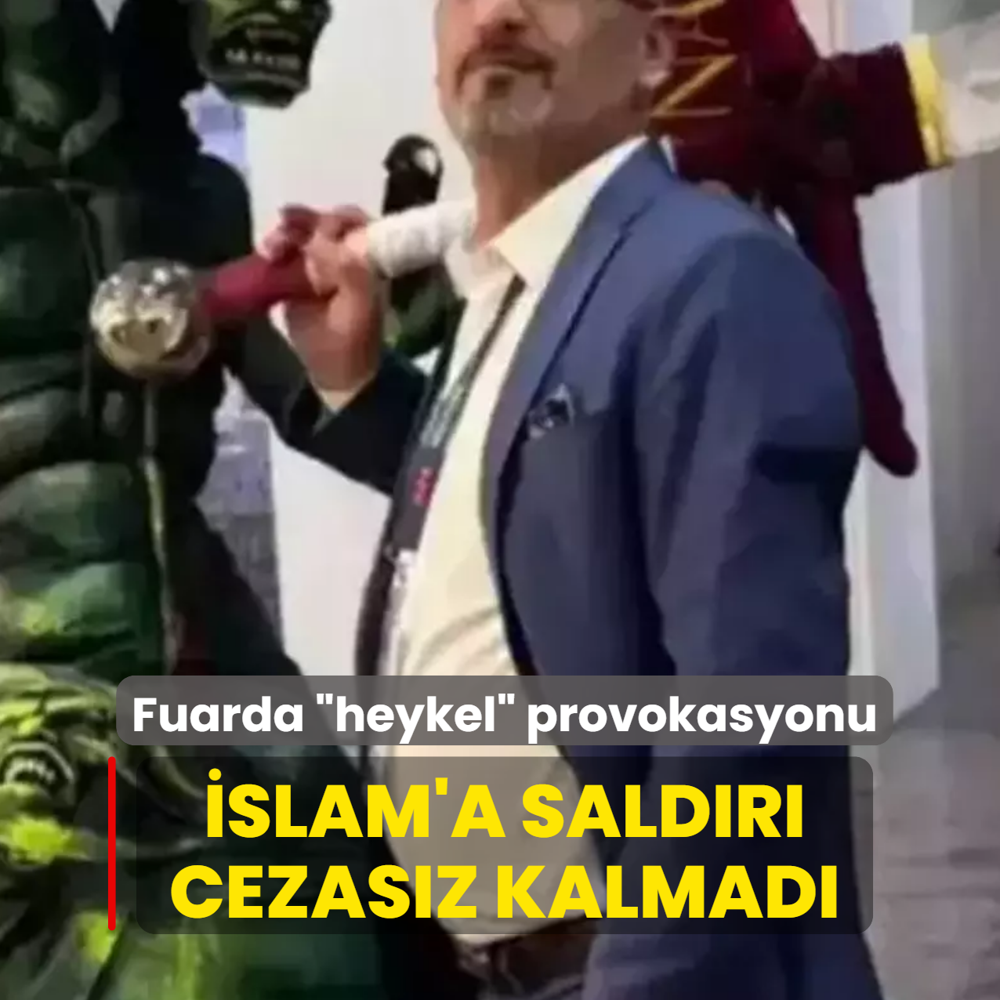 �slam'a sald�r� cezas�z kalmad�! Fuarda �heykel� provokasyonu