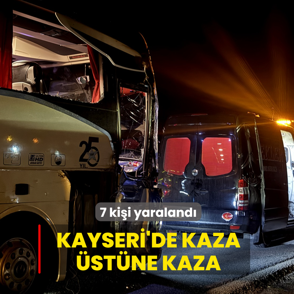 Kayseri'de kaza �st�ne kaza: 7 ki�i yaraland�
