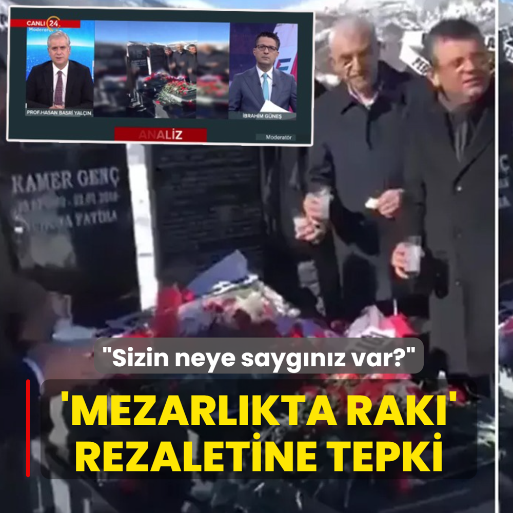 �zel'in 'mezarl�kta rak�' rezaletine tepki! AK Parti Genel Ba�kan Yard�mc�s� Yal��n: Sizin neye sayg�n�z var?