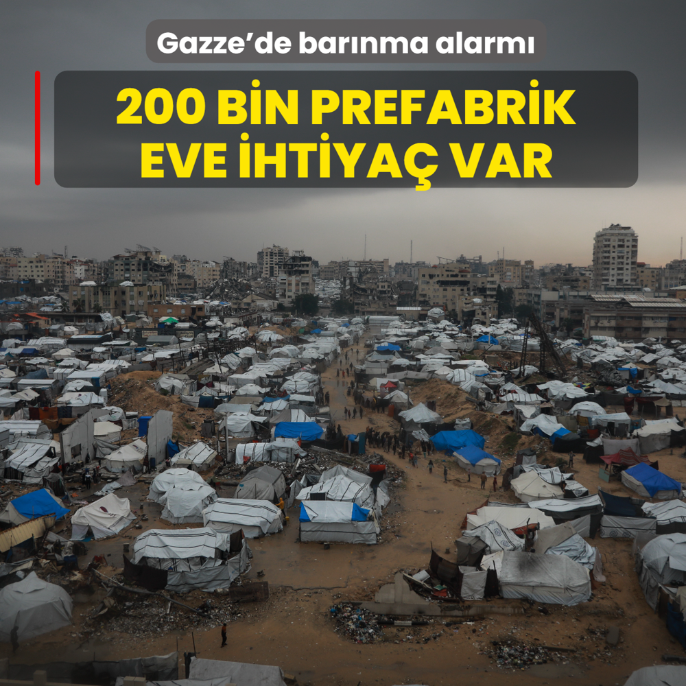 Gazze'de bar�nma alarm�: 200 bin prefabrik eve ihtiya� var