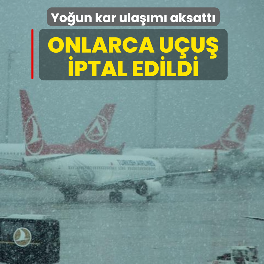 Yo�un kar ula��m� aksatt�... Onlarca u�u� iptal edildi
