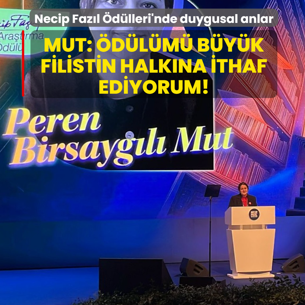 12. Necip Faz�l �d�lleri'nde duygusal anlar... Mut: �d�l�m� b�y�k Filistin halk�na ithaf ediyorum!
