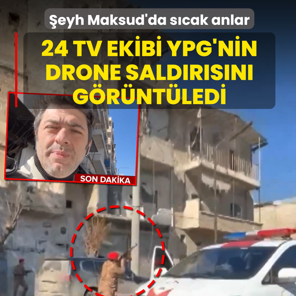 Halep'in �eyh Maksud mahallesinde s�cak anlar... 24 TV ekibi ter�r �rg�t� YPG'nin drone sald�r�s�n� g�r�nt�ledi