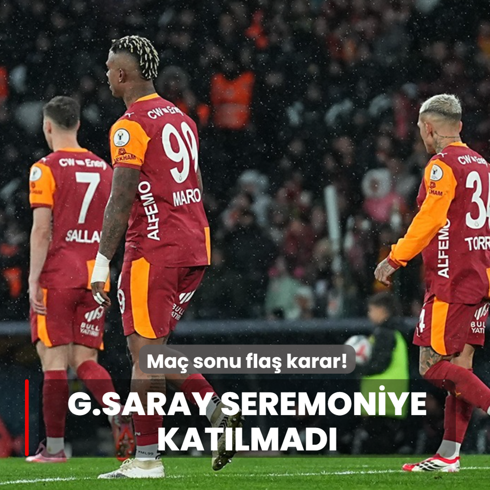 Ma� sonu fla� karar! Galatasaray seremoniye kat�lmad�