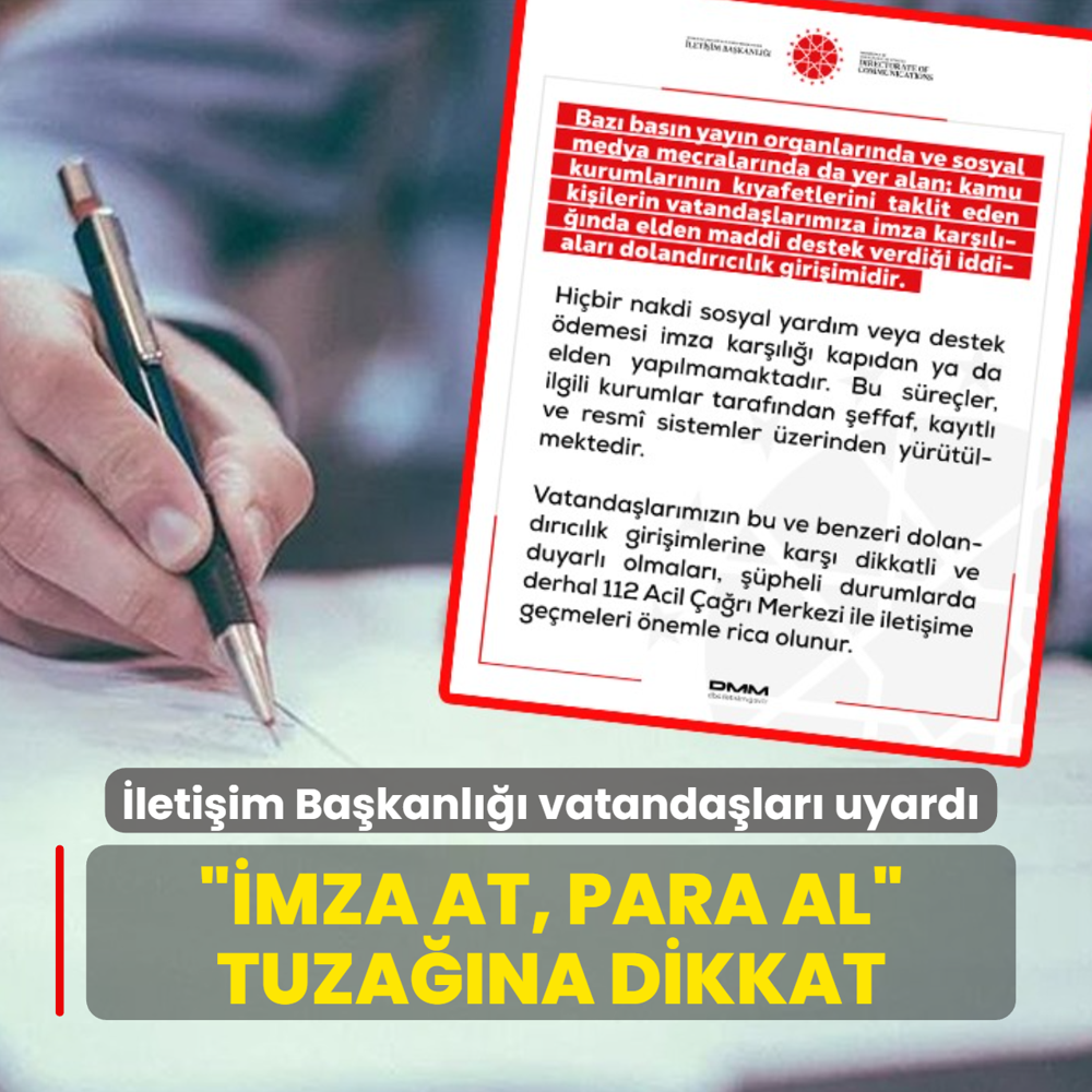 ��mza at, para al� tuza��na dikkat! �leti�im Ba�kanl��� vatanda�lar� uyard�