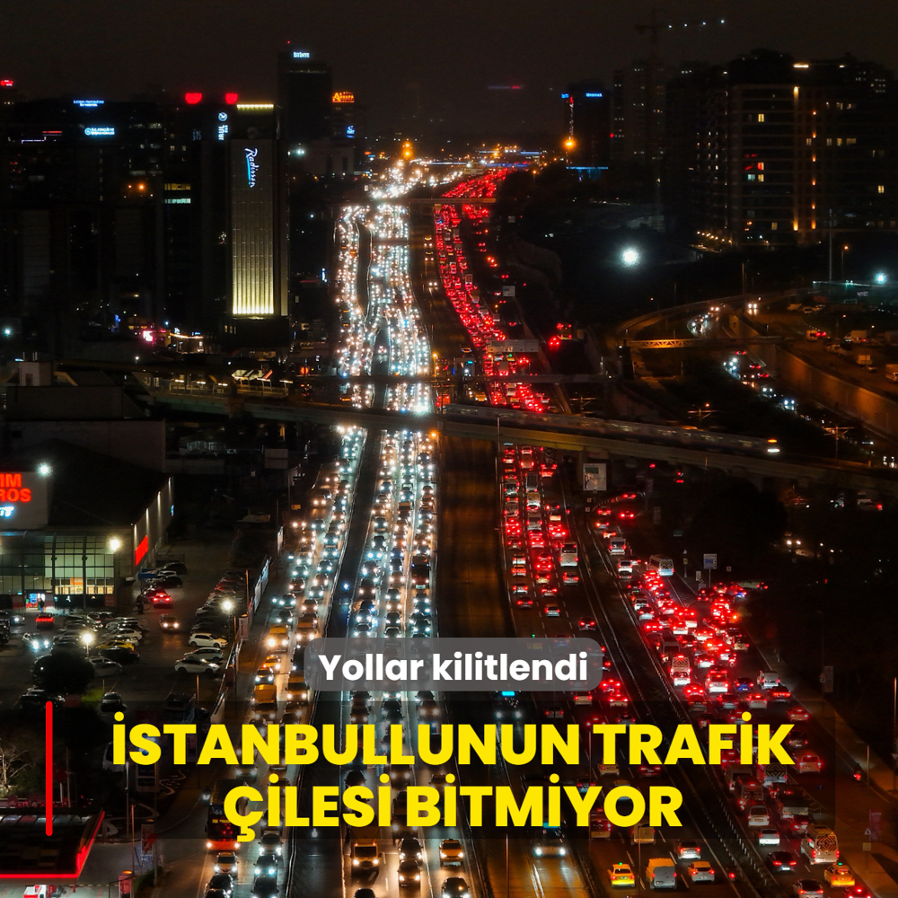 �stanbullunun trafik �ilesi bitmiyor... Yollar kilitlendi