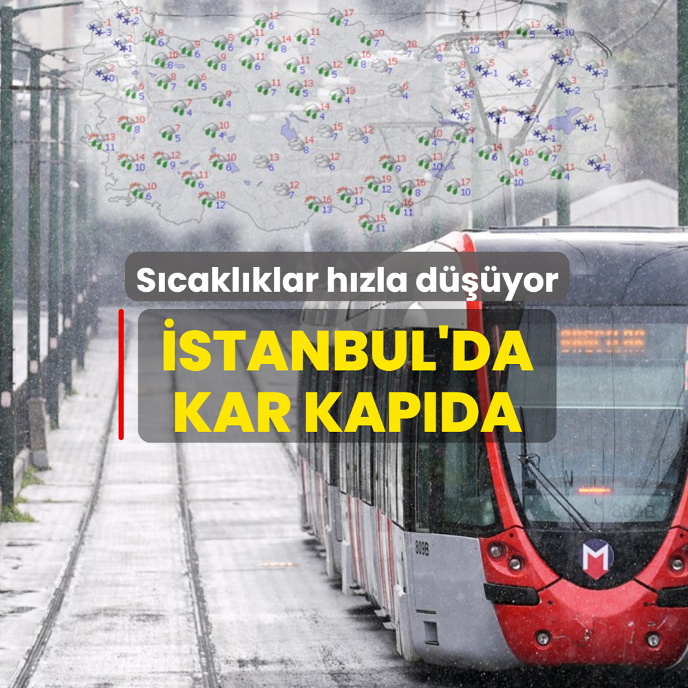 �stanbul'da kar kap�da! S�cakl�klar h�zla d���yor