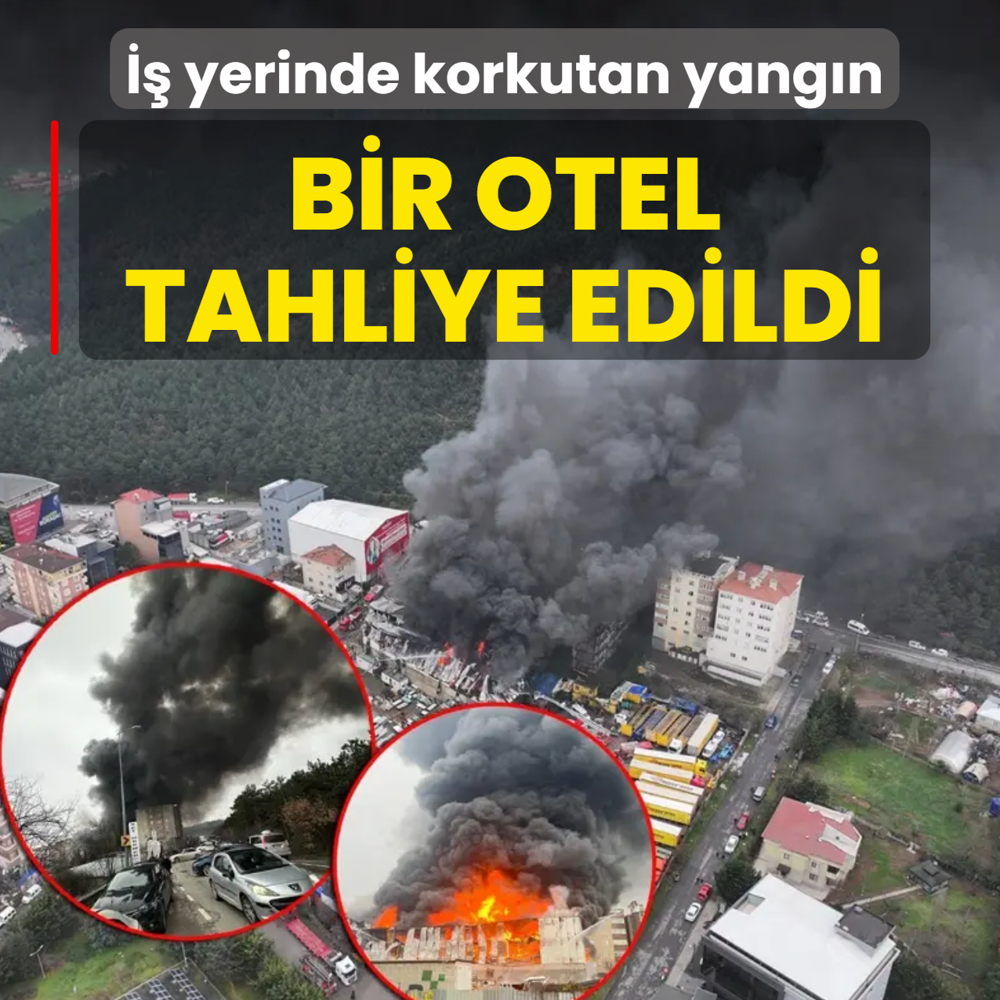 �� yerinde korkutan yang�n! Bir otel tahliye edildi