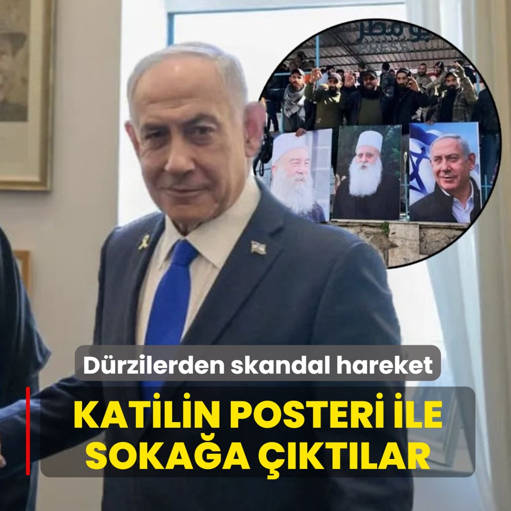 D�rzilerden tansiyonu y�kseltecek g�steri! Katilin posterini ta��d�lar