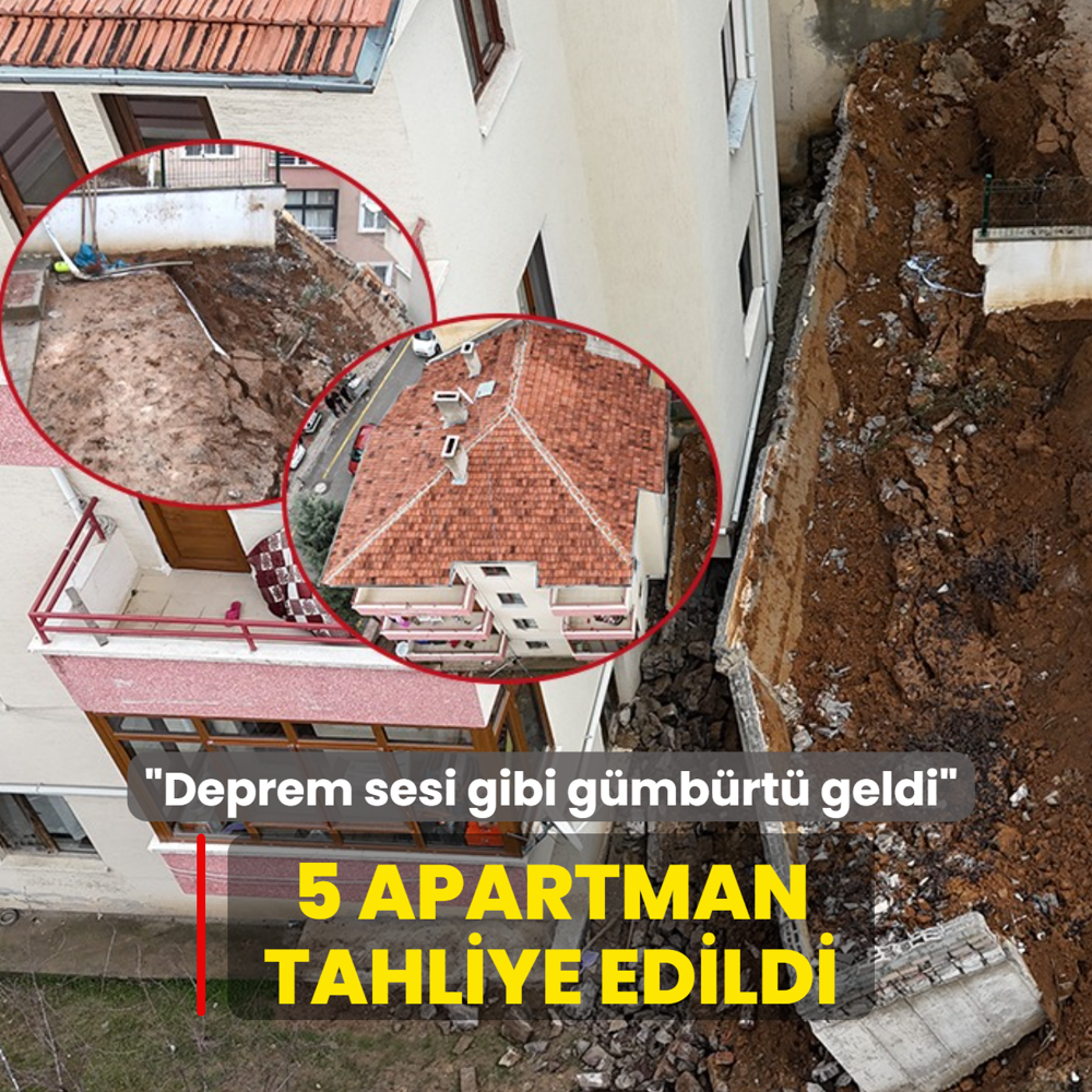 �stinat duvar� y�k�ld�, 5 apartman bo�alt�ld�: Deprem sesi gibi g�mb�rt� geldi