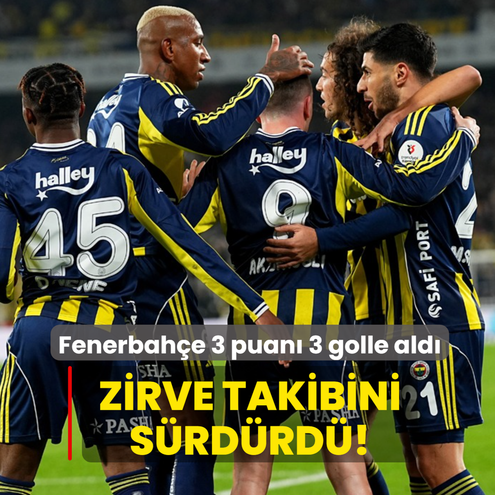 Zirve takibini s�rd�rd�! Fenerbah�e 3 puan� 3 golle ald�