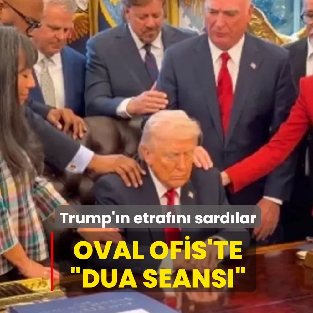 Oval Ofis'te �dua seans��... Trump'�n etraf�n� sard�lar