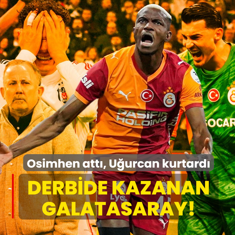 Derbide kazanan Galatasaray! Osimhen att�, U�urcan kurtard�