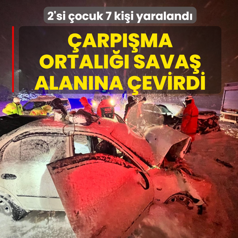 �arp��ma ortal��� sava� alan�na �evirdi! 2'si �ocuk 7 ki�i yaraland�