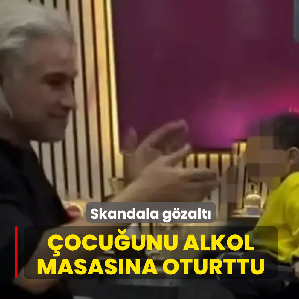 �zmir'de b�y�k skandal! 3 ya��ndaki �ocu�u alkol masas�na oturtan babaya g�zalt�