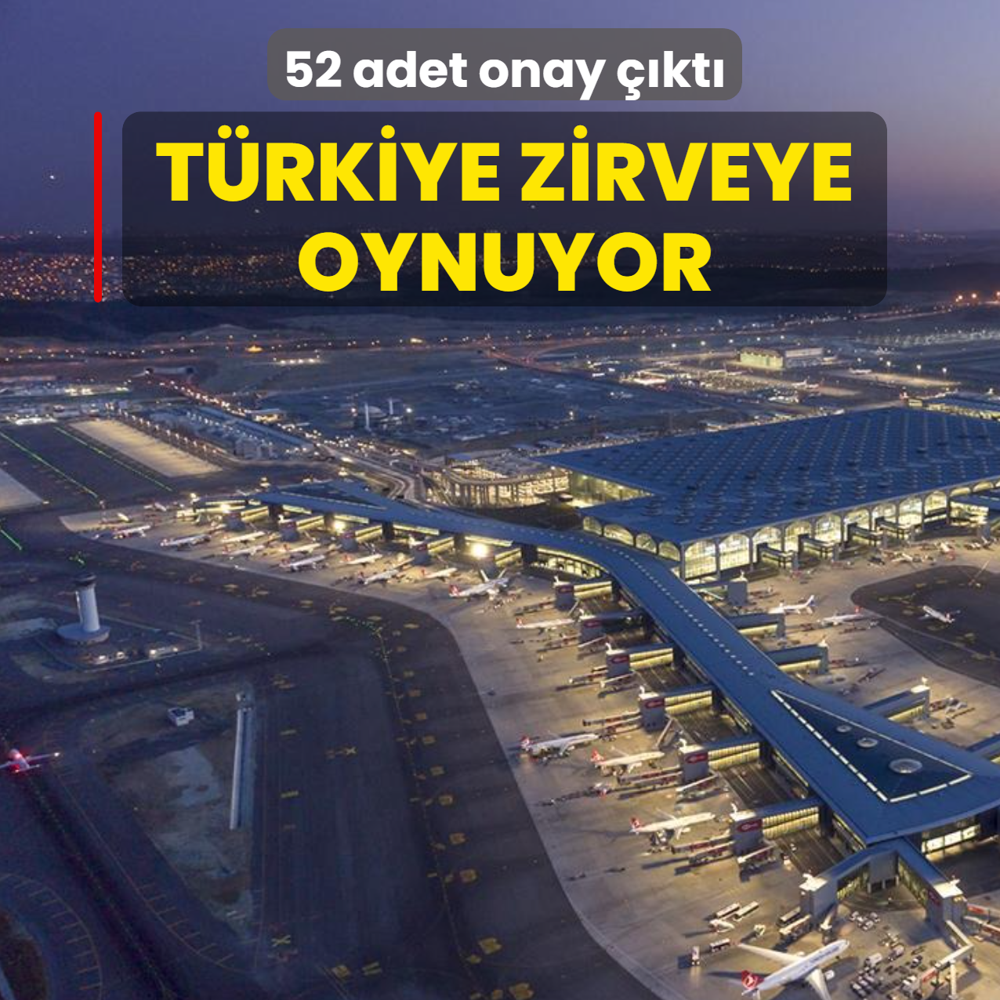 T�rkiye zirveye oynuyor... 52 adet onay ��kt�