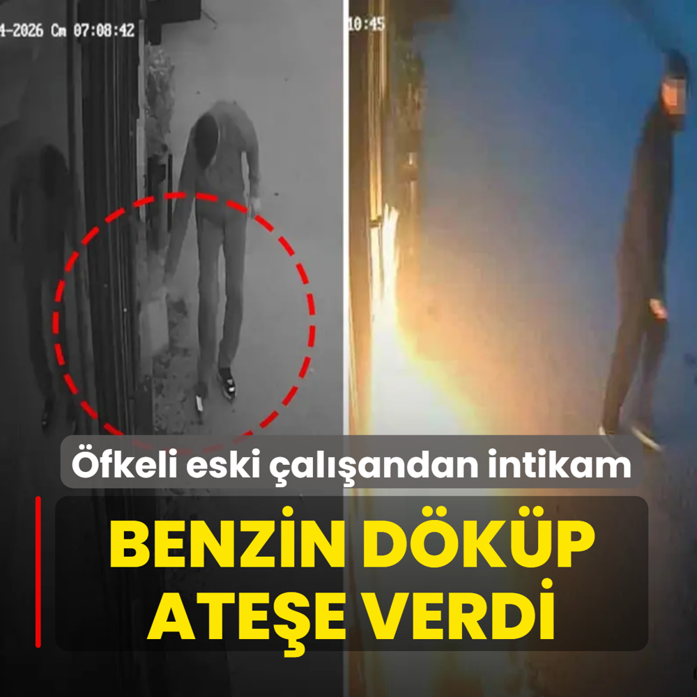 �fkeli eski �al��andan intikam! Benzin d�k�p ate�e verdi