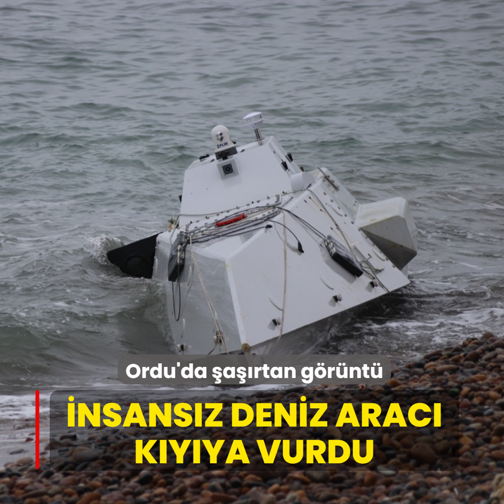 Ordu'da �a��rtan g�r�nt�... �nsans�z deniz arac� k�y�ya vurdu