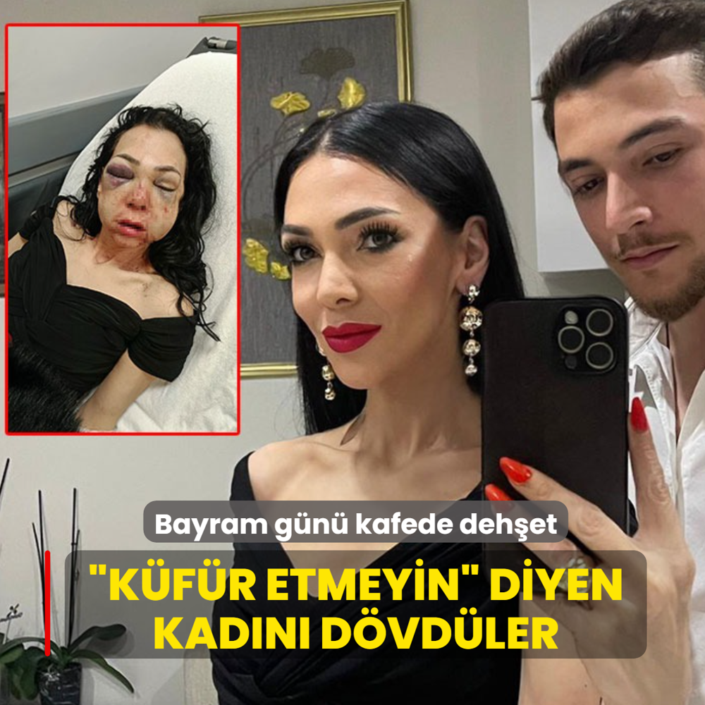 Bayram g�n� kafede deh�et: �K�f�r etmeyin� diyen kad�n� d�vd�ler