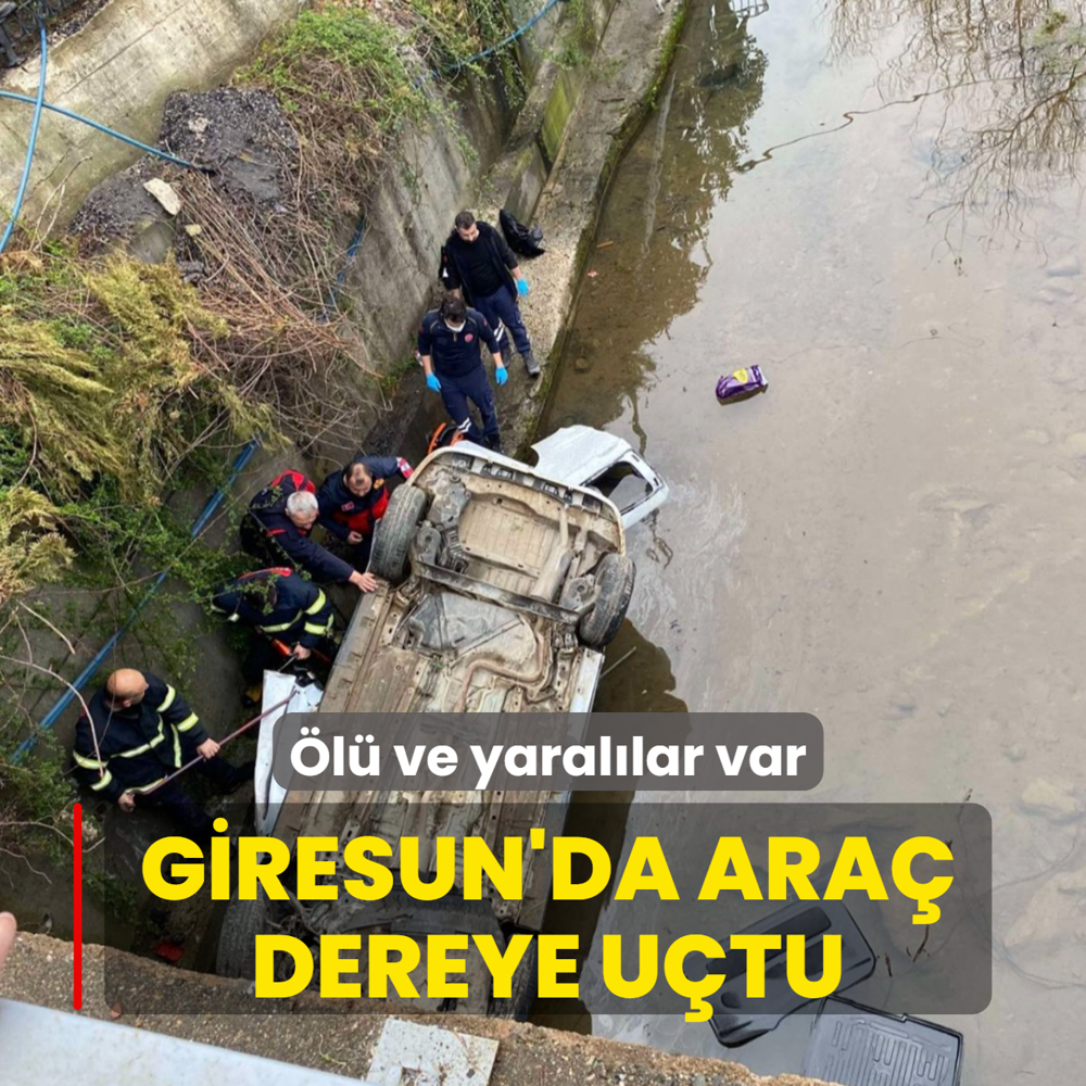 Giresun'da feci kaza: Ara� dereye u�tu! �l� ve yaral�lar var