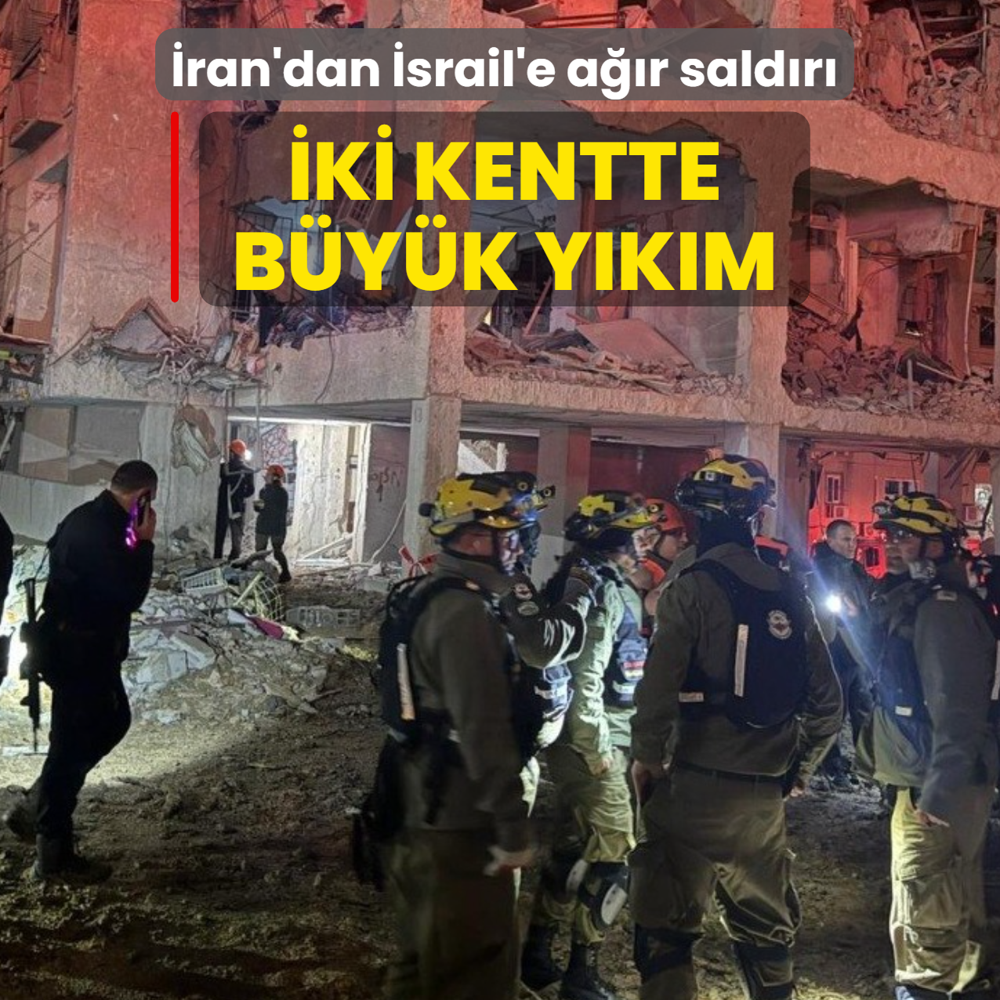 �ran'dan �srail'e a��r sald�r�! �ki kentte b�y�k y�k�m