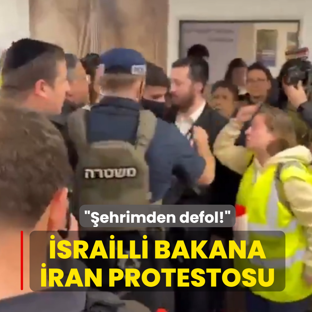 �srailli bakana �lkesinde �ran protestosu: �ehrimden defol!