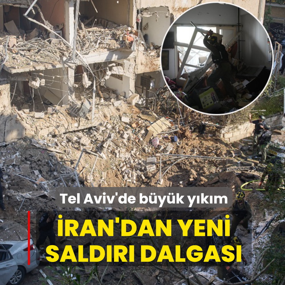 �ran'dan yeni sald�r� dalgas�... Tel Aviv'de b�y�k y�k�m