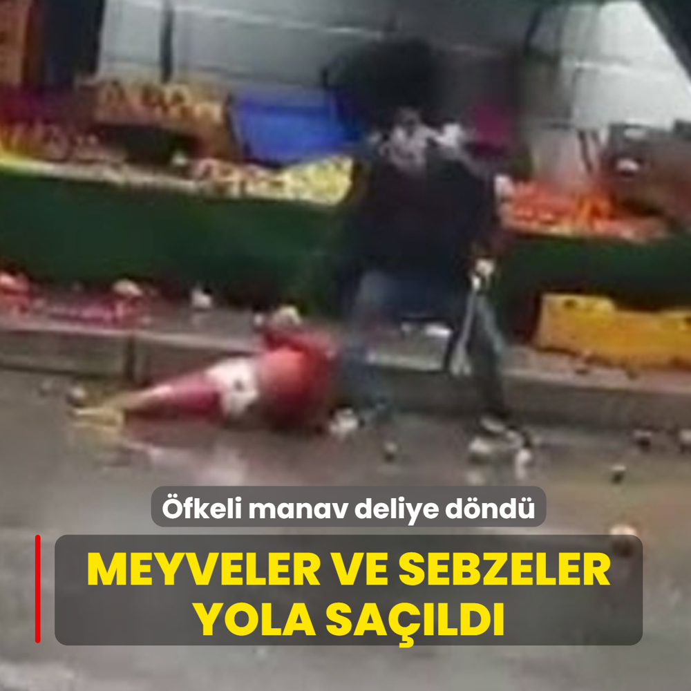 �fkeli manav deliye d�nd�: Meyveler ve sebzeler yola sa��ld�
