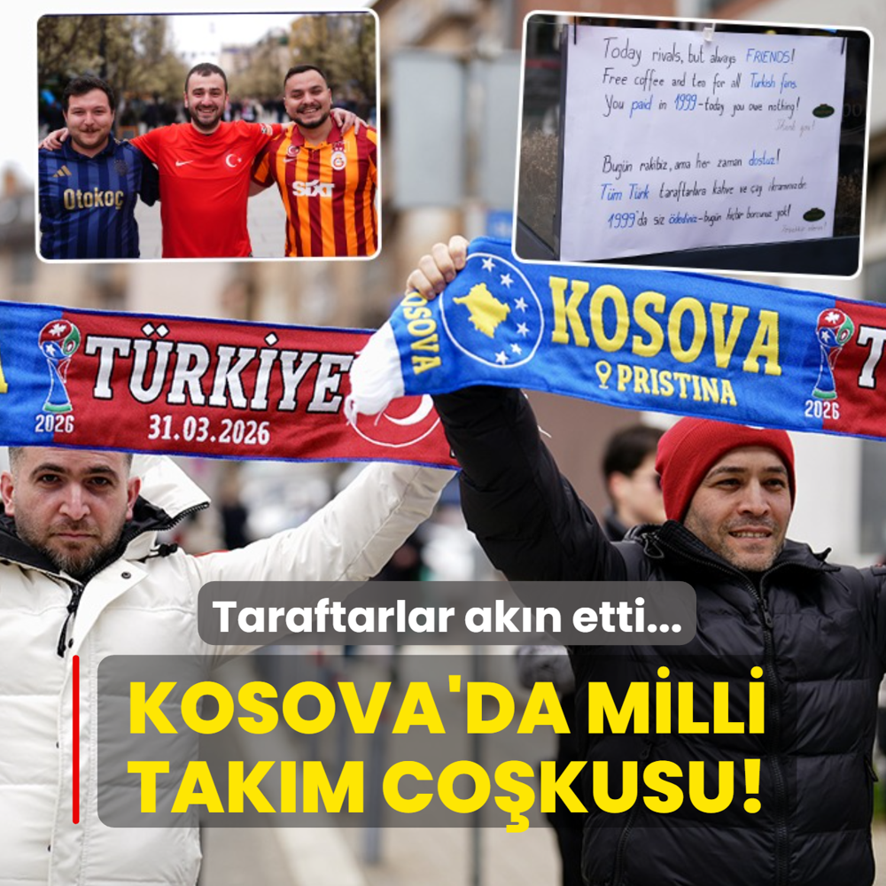Kosova'da A Milli Tak�m co�kusu! Taraftarlar ak�n etti...