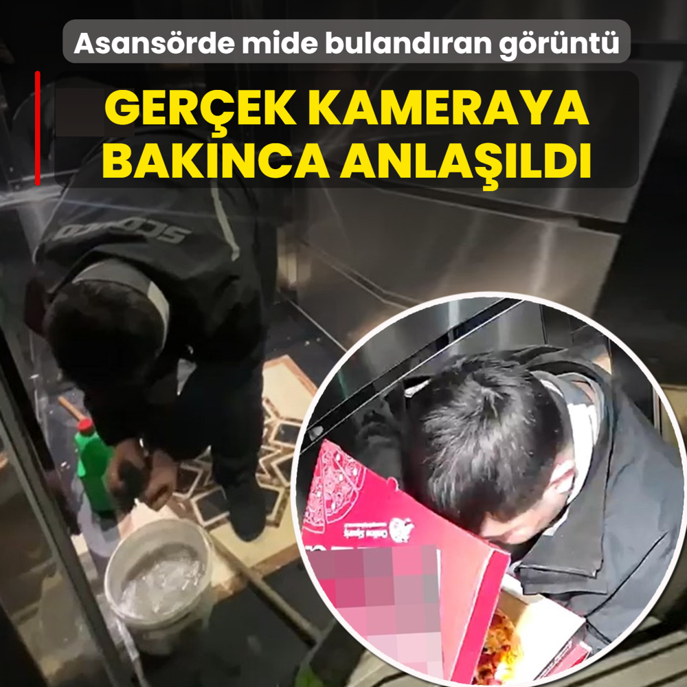 Asans�rde mide buland�ran g�r�nt�! Ger�ek kameraya bak�nca ortaya ��kt�