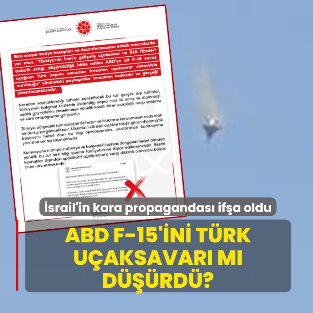ABD F-15'ini T�rk u�aksavar� m� d���rd�? �srail'in kara propagandas� if�a oldu