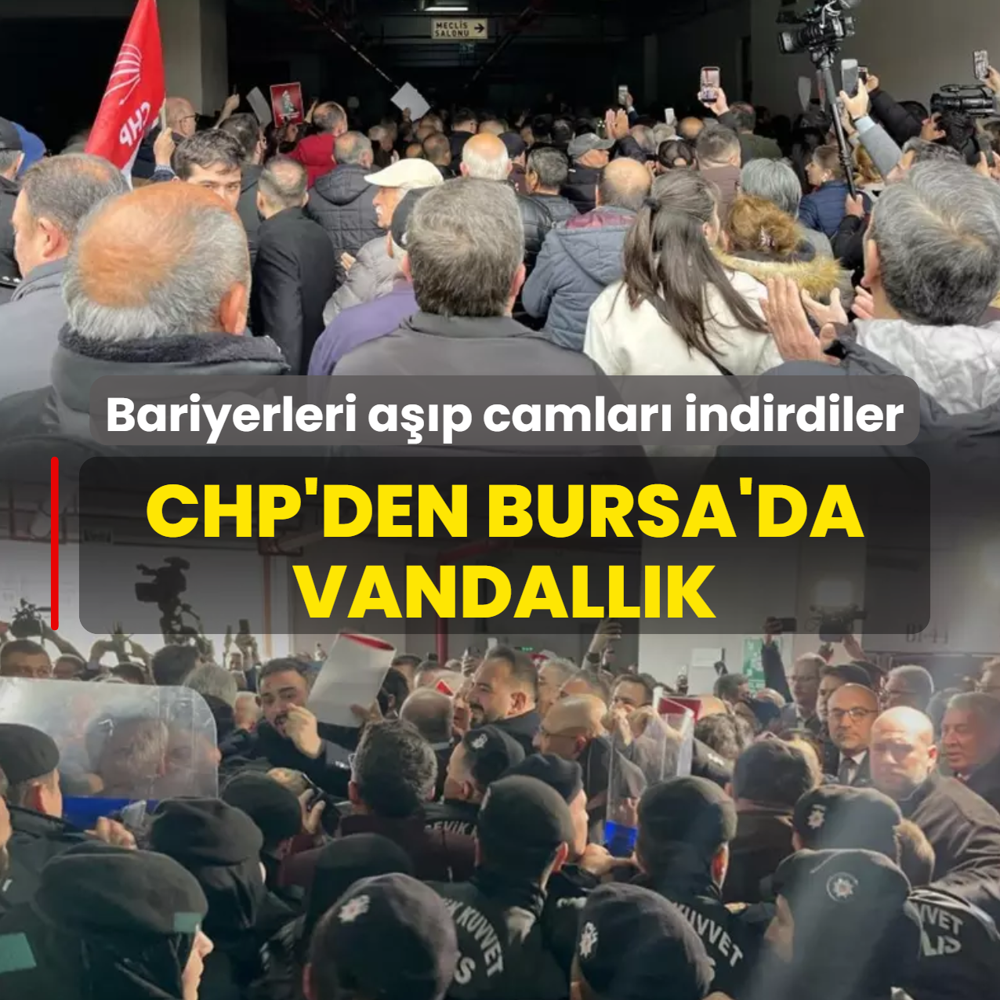 CHP'den Bursa'da vandall�k! Bariyerleri a��p camlar� indirdiler