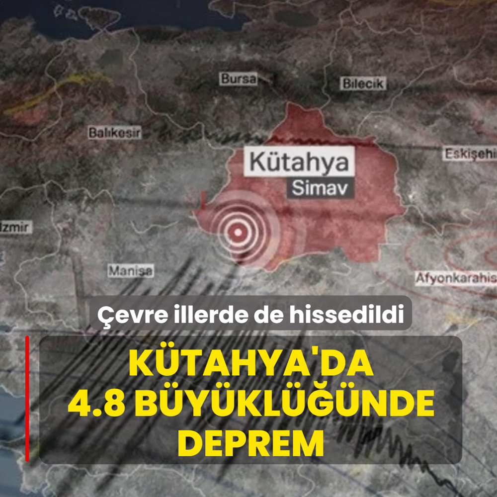 K�tahya'da 4.8 b�y�kl���nde deprem