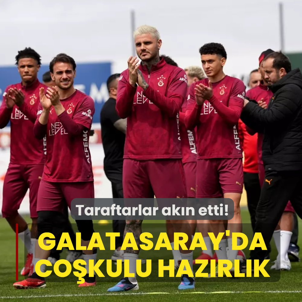 Taraftarlar ak�n etti! Lider Galatasaray'da co�kulu antrenman