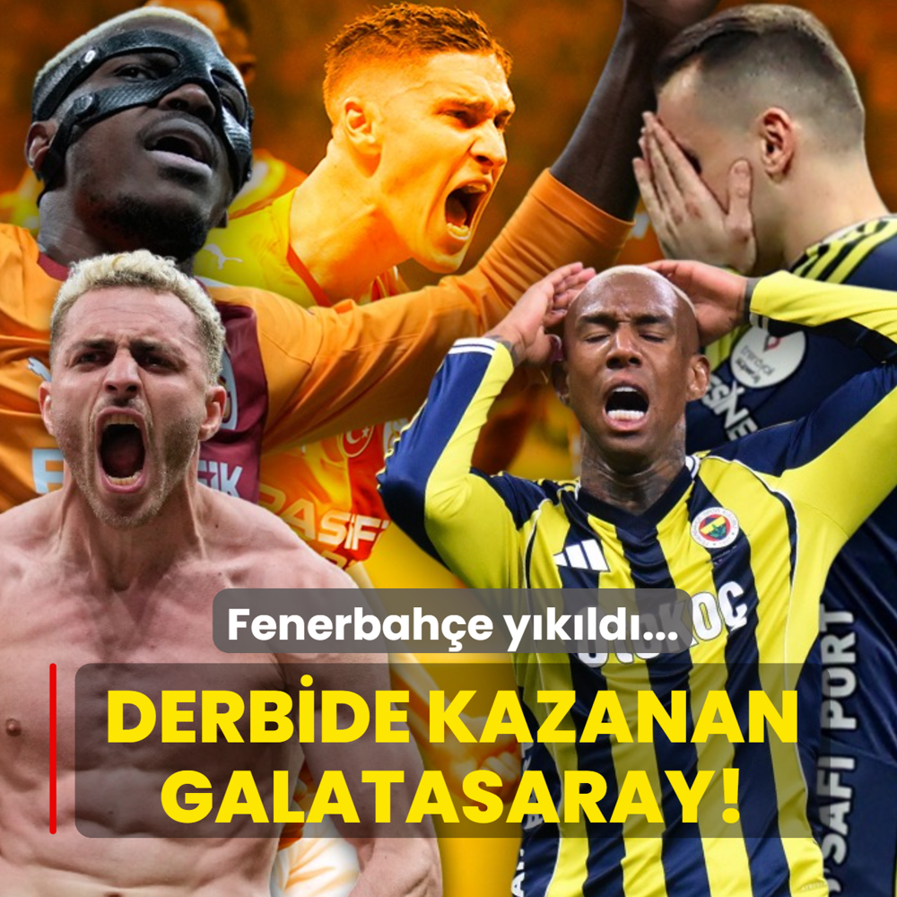 Derbide Kazanan Galatasaray! Fenerbah�e y�k�ld�...