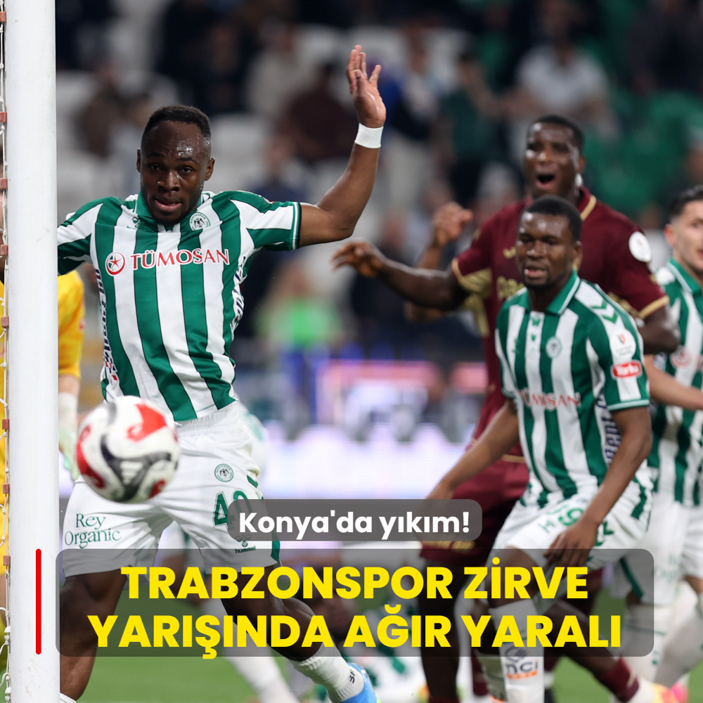 Konya'da y�k�m! Trabzonspor zirve yar���nda a��r yaral�