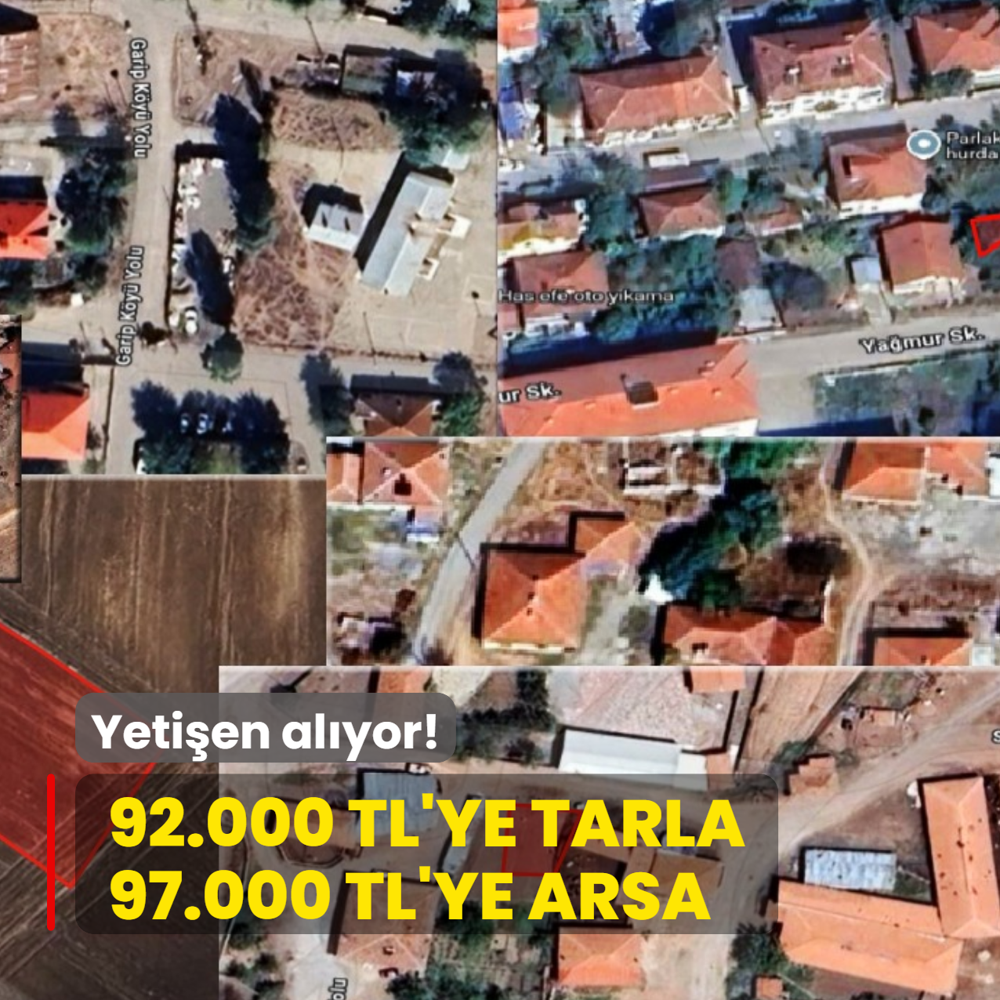 Milli Emlak'tan 92.000 TL'ye tarla, 97.000 TL'ye arsa imkan�! Yeti�en al�yor...
