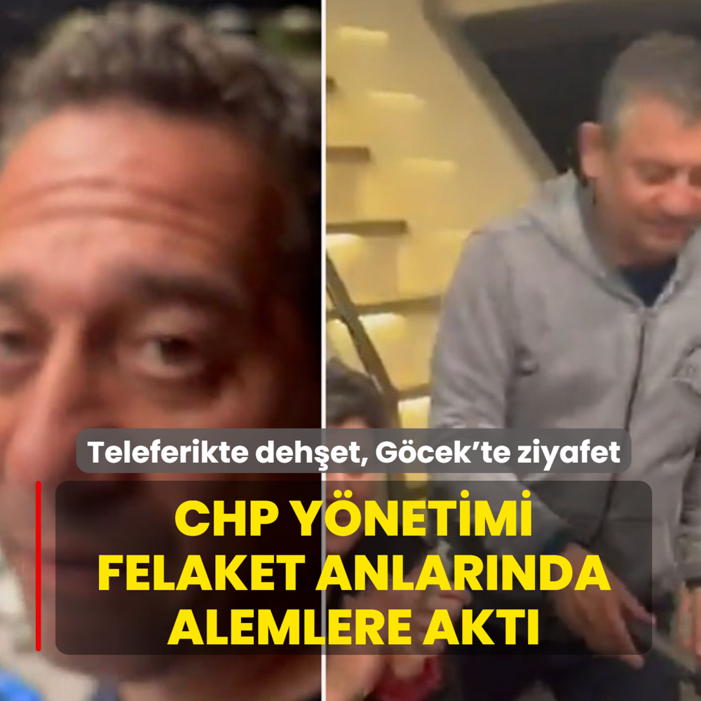 Teleferikte deh�et, G�cek'te ziyafet: CHP y�netimi felaket anlar�nda alemlere akt�