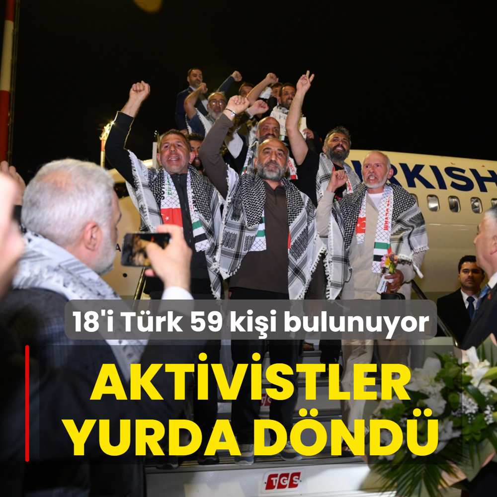 K�resel Sumud Filosu'nda yer alan aktivistler yurda d�nd�